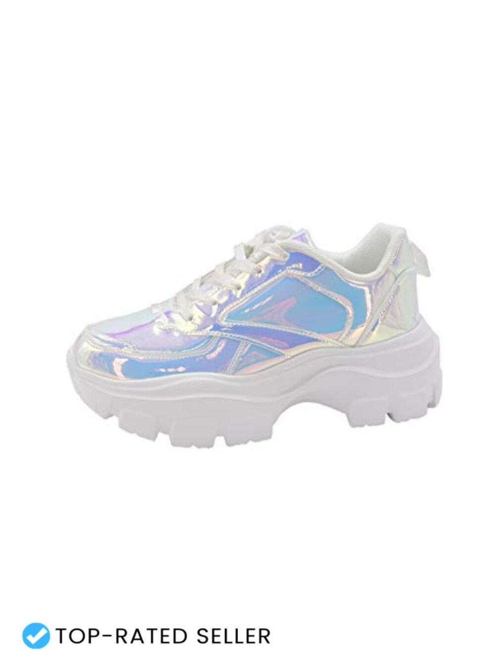Chunky Platform Lace-Up Walking Sneakers Lightweight Reflective Casual